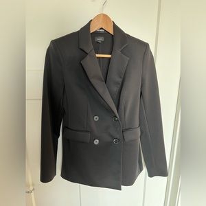 Express Women’s Supersoft Double Knit Black Blazer Jacket With Shoulder Pads XS